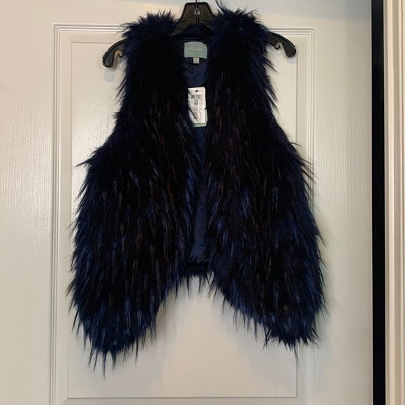Skies Are Blue Faux Fur Vest size Small - Picture 3 of 10